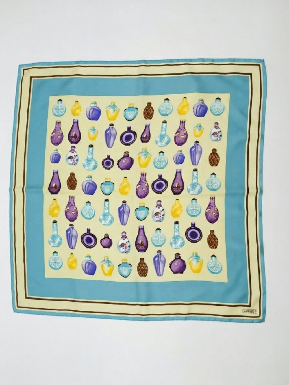 Vintage Carlisle 100% Silk Scarf 34" Square Large Novelty Perfume Bottle Print